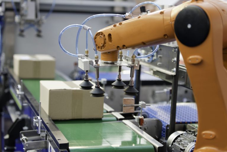 Robotic arm on a production line