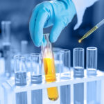 scientist with equipment and science experiments, laboratory gla